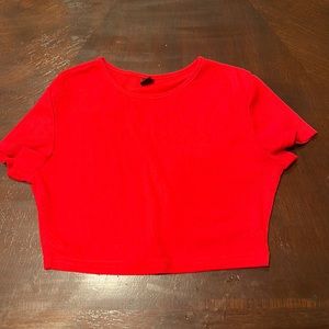 SHEIN Cropped Red T-Shirt